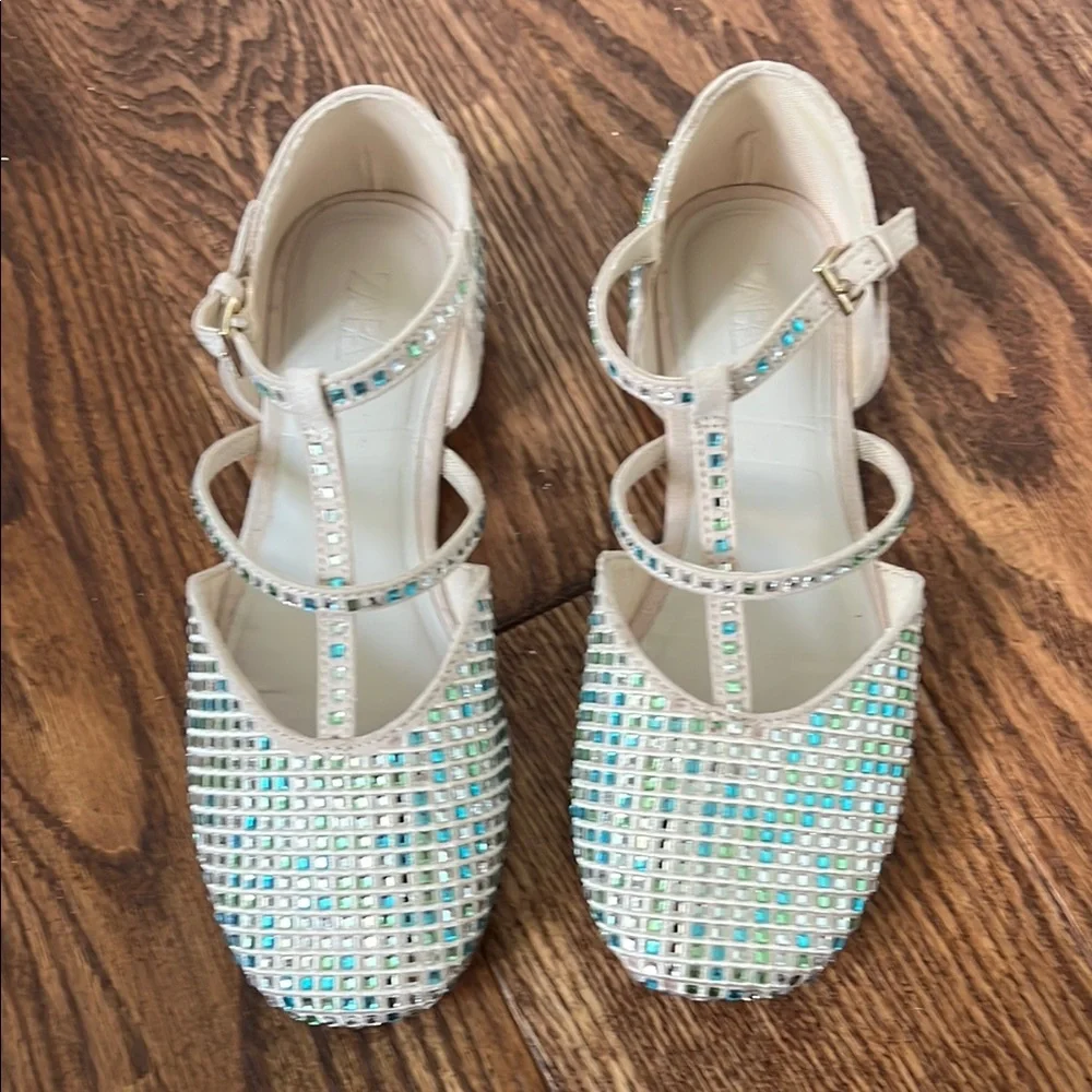 Zara Girls Rhinestone Flats